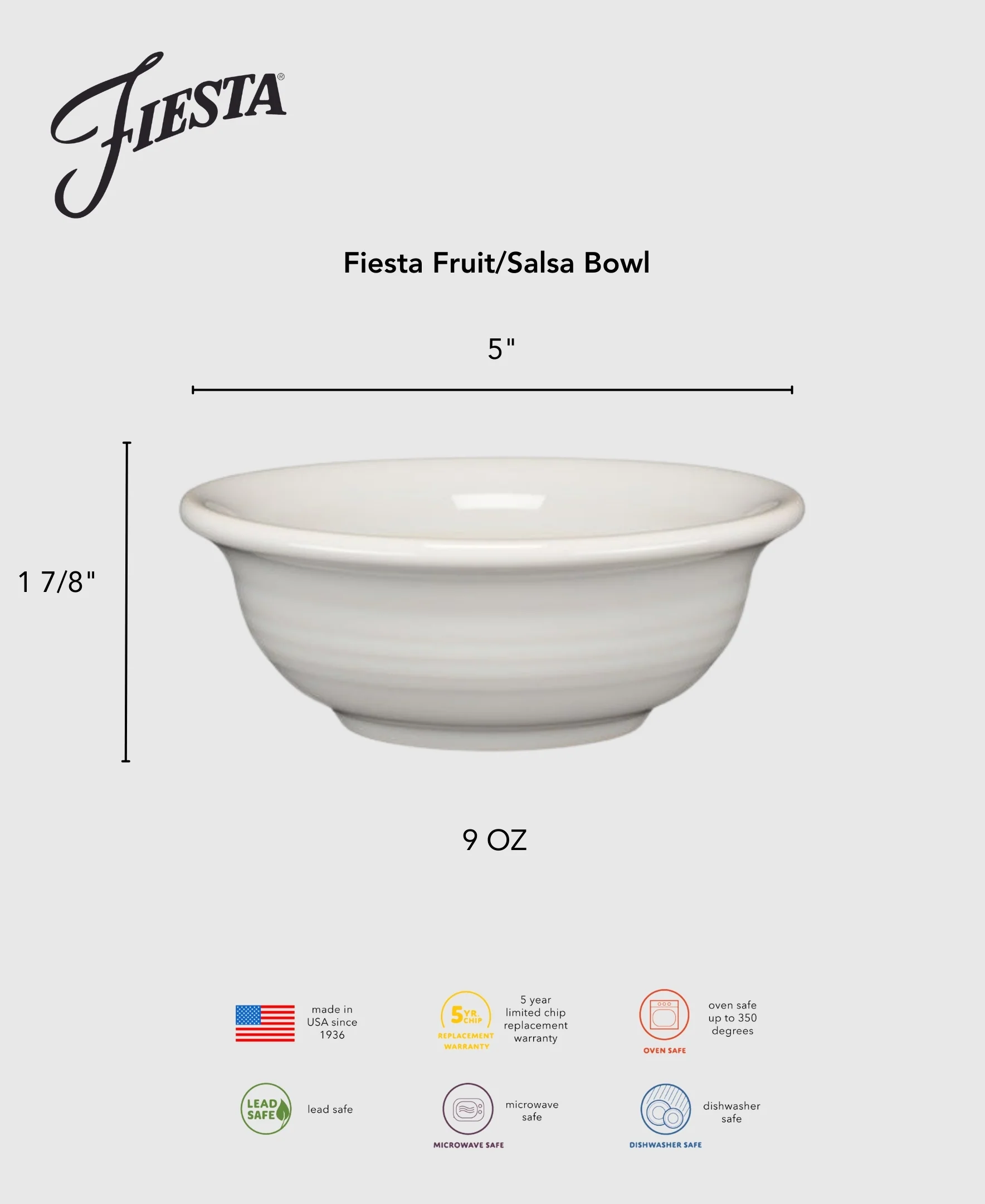 Fiesta 5 Inch Fruit/Salsa Bowl 9 OZ - Image 4