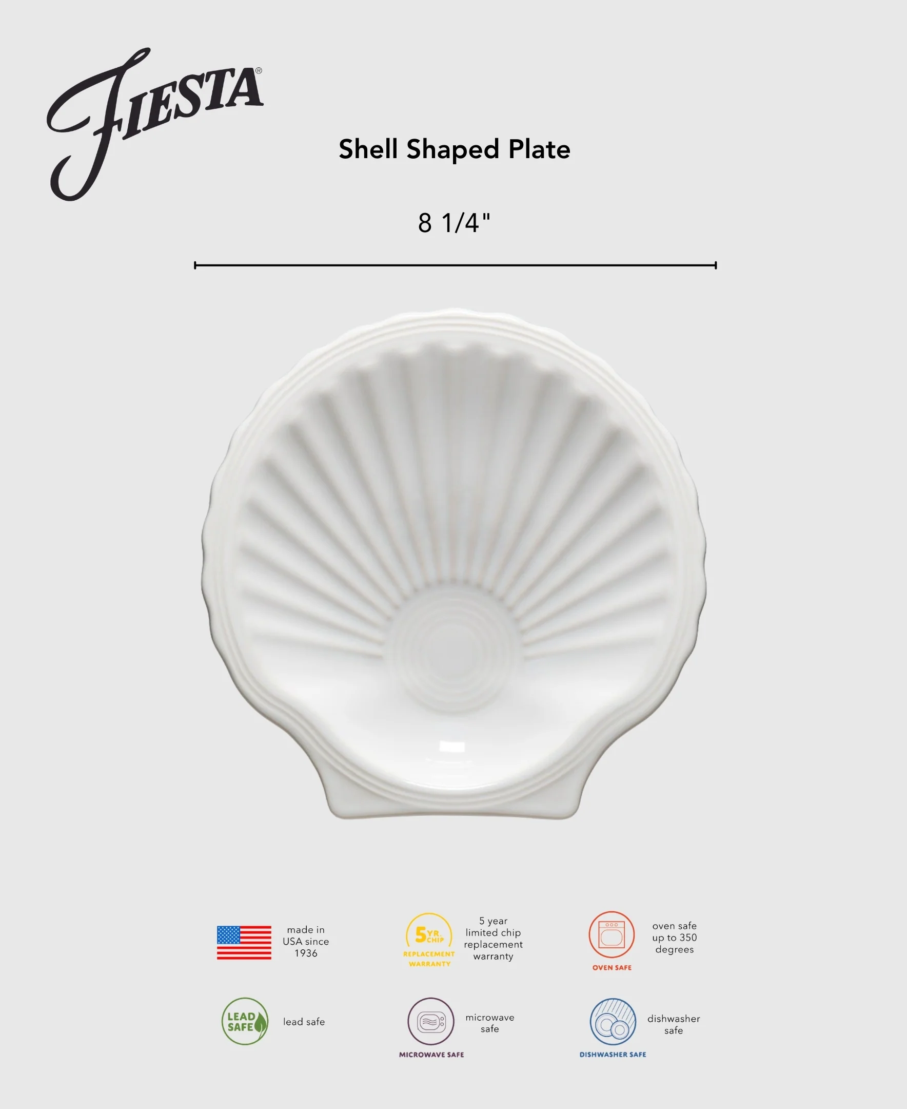New Retired Shell Shaped Plate 8 1/4 Inch - Image 3