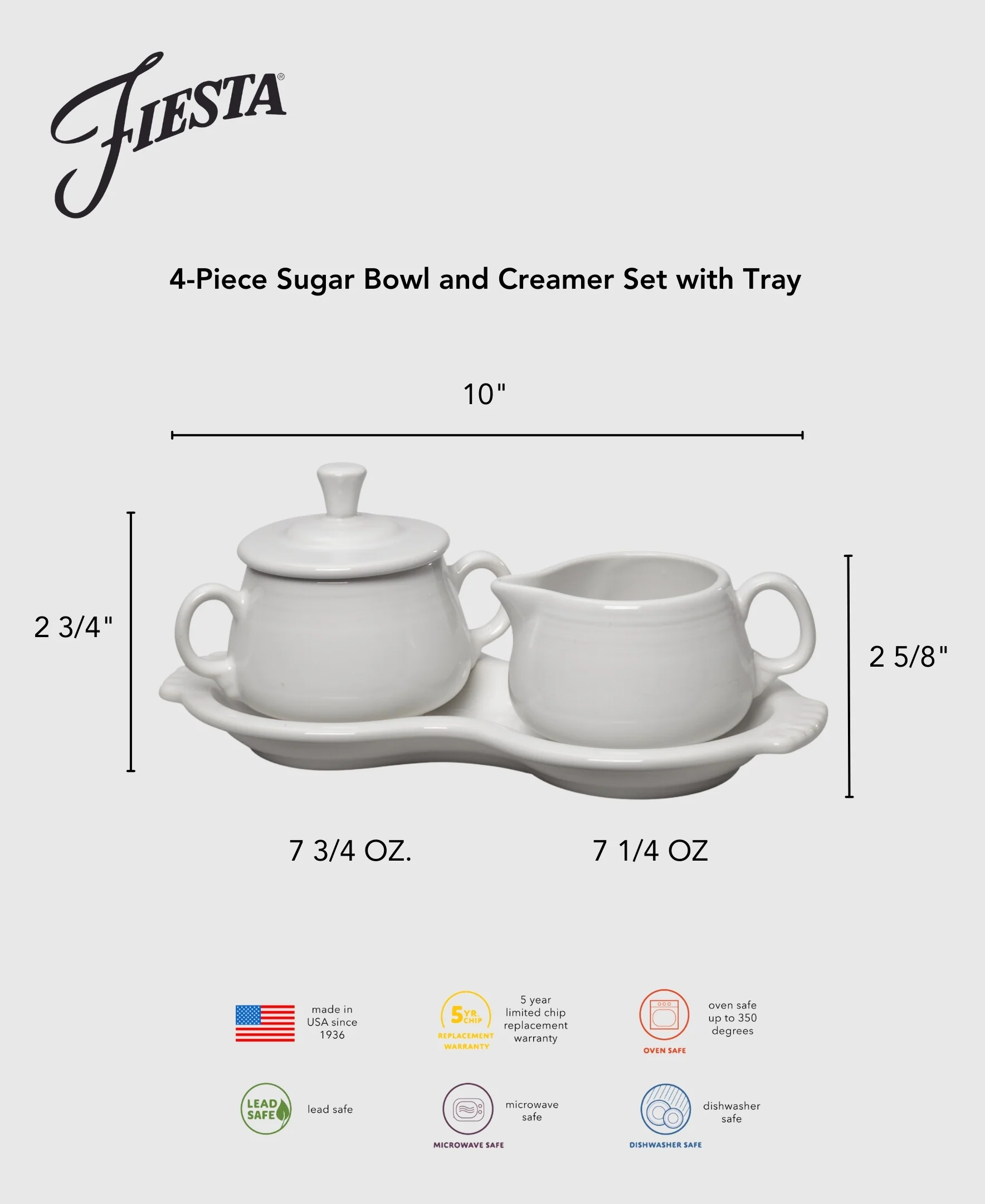 New Retired 4-Piece Sugar Bowl and Creamer Set with Tray - Image 9