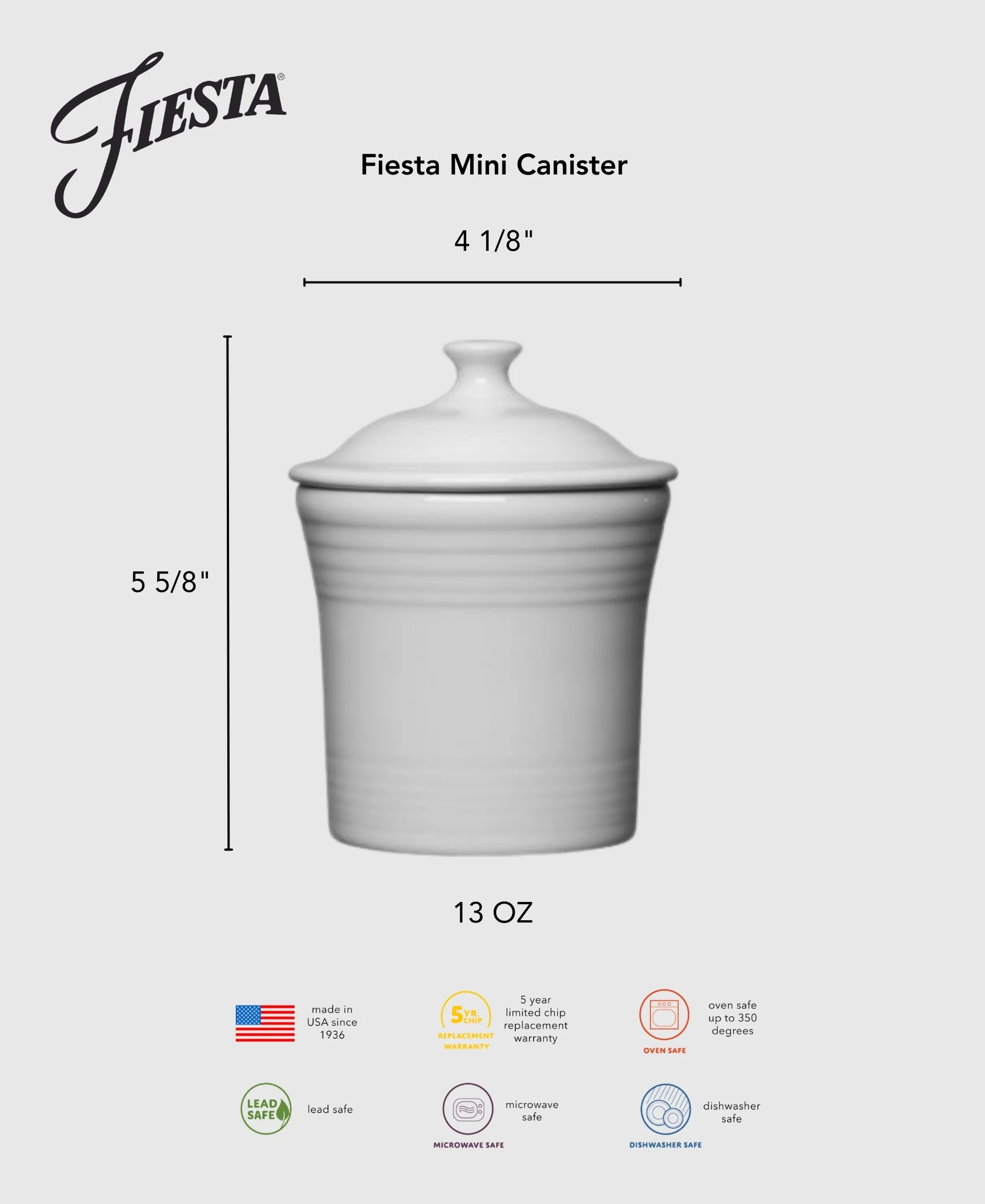 New Retired Fiesta 13 OZ Mini Canister 5 5/8 Inch - Image 9